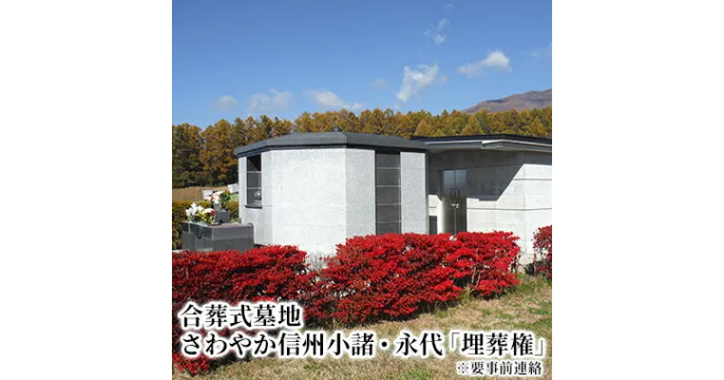 【ふるさと納税】【※要事前連絡】さわやか信州小諸・永代「埋葬権」 市営 高峯聖地公園 合葬使用権　チケット