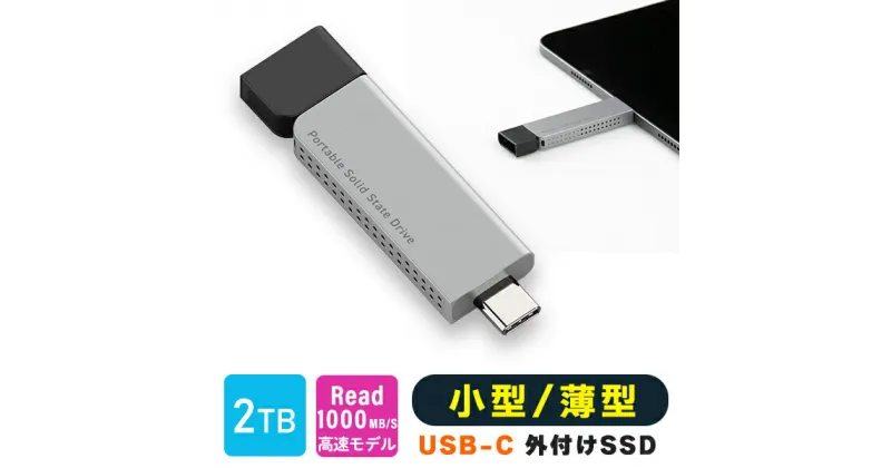 【ふるさと納税】【105-04】ロジテック スリム外付けSSD 2TB Type-C【LMD-SPDH200UC】