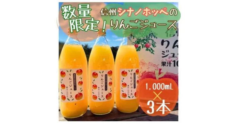 【ふるさと納税】信州シナノホッペのりんごジュース(1000ml×3本)【1495966】