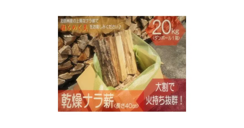 【ふるさと納税】北信州産 乾燥ナラ薪20kg 大割(長さ約40cm) 2024年11月～順次発送【1528344】