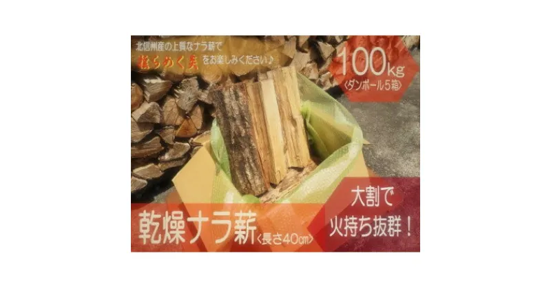 【ふるさと納税】北信州産 乾燥ナラ薪100kg 大割(長さ約40cm) 2024年11月～順次発送【複数個口で配送】【4054302】