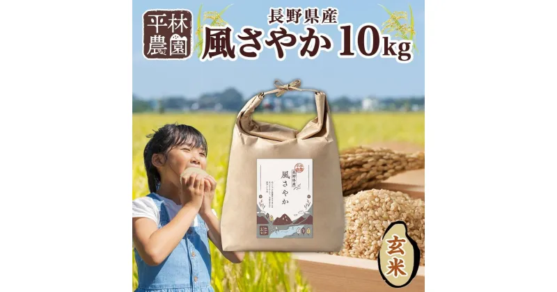 【ふるさと納税】＜新米予約＞令和6年産 風さやか 玄米 10kg×1袋 長野県産 米 お米 ごはん ライス 低GI 甘み 農家直送 産直 信州 人気 ギフト お取り寄せ 平林農園 送料無料 長野県 大町市 | お米 こめ 食品 人気 おすすめ 送料無料