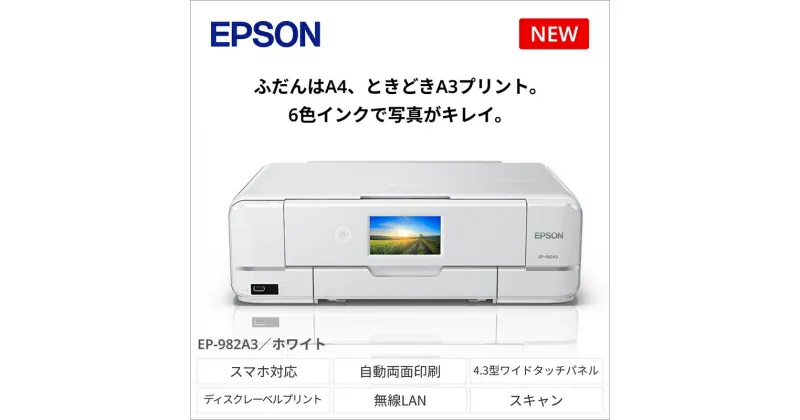 【ふるさと納税】EPSON　カラリオ　EP-982A3【スマホ接続 プリンター コピー スキャナー 年賀状 印刷 家電製品 電化製品 長野県 塩尻市 】