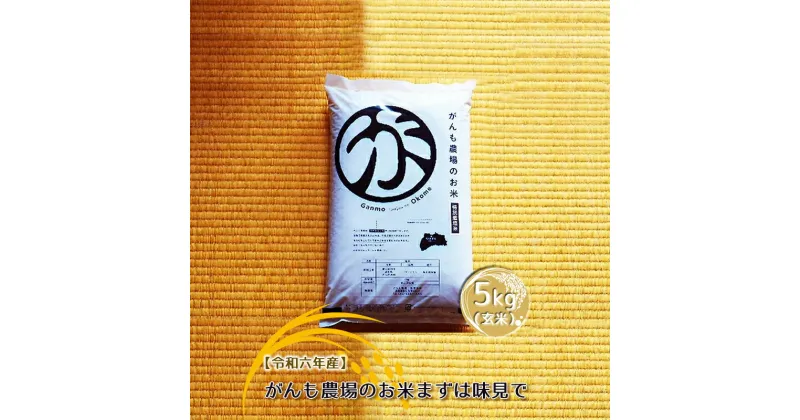 【ふるさと納税】【令和六年産】がんも農場のお米まずは味見で5kg（玄米）【出荷開始：2024年10月～】【 精米 こしひかり コシヒカリ 粘り気が強く甘みがあります がんも農場 お米 冷めても美味しい 長野県 佐久市 】