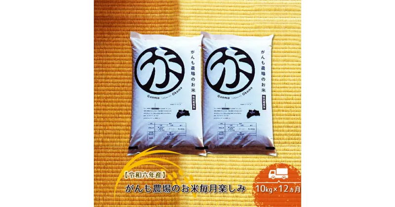 【ふるさと納税】【令和六年産】定期便 がんも農場のお米毎月楽しみ（白米） 10kg×12ヵ月【出荷開始：2024年10月～】【白米 精米 こしひかり コシヒカリ 粘り気が強く甘みがあります がんも農場 お米 冷めても美味しい 長野県 佐久市 】