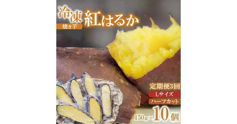 【ふるさと納税】【 定期便 3ヶ月 】冷凍 焼き芋 紅はるか Lサイズ ハーフカット 10個 約1.5kg | 芋 さつまいも 焼き芋 紅はるか 甘藷 定期 3回 やきいも デザート