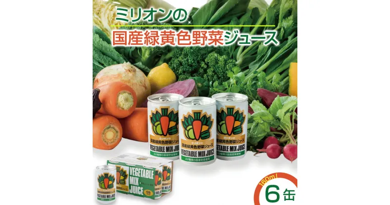 【ふるさと納税】 国産 緑黄色 野菜 ジュース 6缶セット ｜健康 飲料 無添加 ダイエット 栄養豊富 低カロリー 濃厚 セット 国産 安心 こだわり おススメ 人気 銀賞 受賞 雑誌掲載