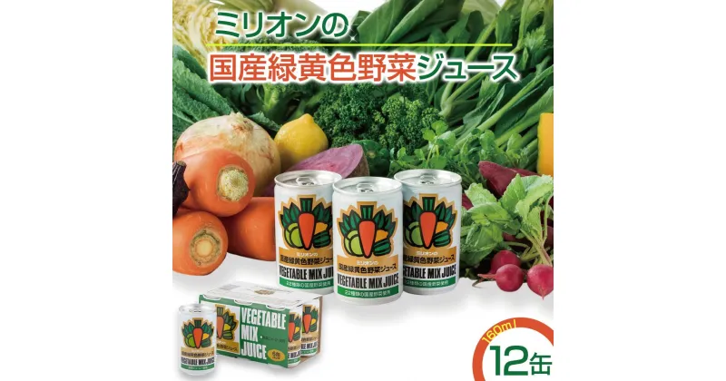 【ふるさと納税】 国産 緑黄色 野菜 ジュース 12缶セット ｜健康 飲料 無添加 ダイエット 栄養豊富 低カロリー 濃厚 セット 国産 安心 こだわり おススメ 人気 銀賞 受賞 雑誌掲載