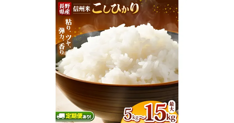 【ふるさと納税】信州米 こしひかり 白米 長野県産 5kg 10kg 15kg 定期 3回 6回 12回 ｜ コシヒカリ 白米 精米 お米 10kg 特産品 千曲市 長野県 | 選べる 定期便 3回 6回12回 半年 こめ コメ 1等枚 便利 高評価獲得