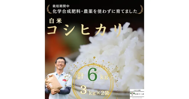 【ふるさと納税】令和6年産　炊きあがりのつやと香りが良く、うま味も強い　コシヒカリ　白米6kg　佐久穂とさや農園〔ST-W3-2〕